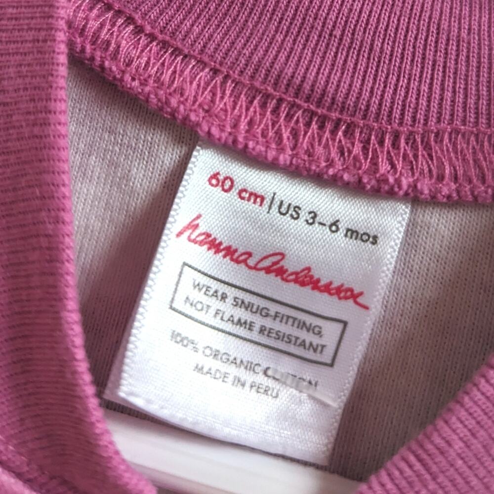 Hanna Andersson Shortie Hannajam Pink Daisy Pajamas Size 3-6m Organic - Picture 4 of 4